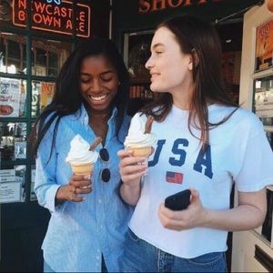 BNWOT Brandy Melville White Aleena USA tee
